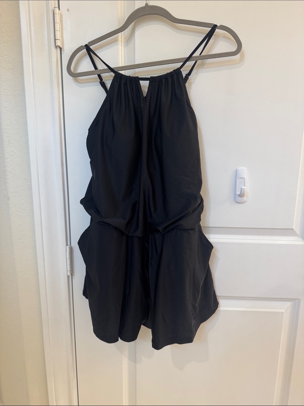 Black Sleeveless Romper with Spaghetti Straps NWT